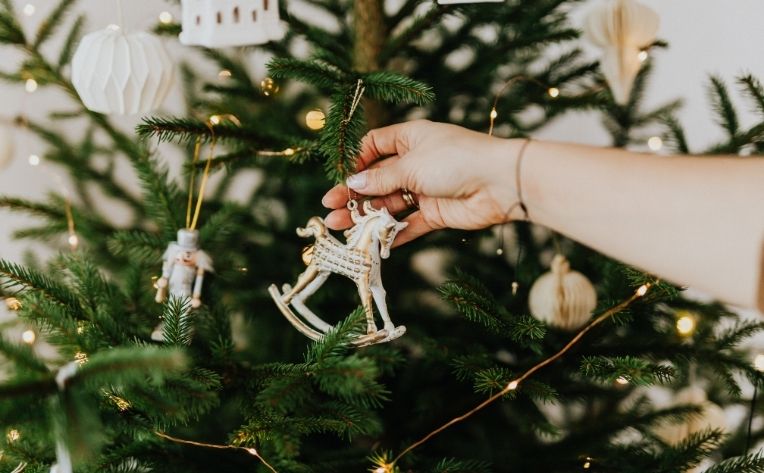 hanging ornament on christmas tree